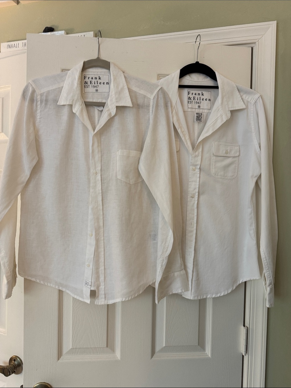 Frank and Eileen 100% cotton and 100% linen shirts Barry style medium bundle